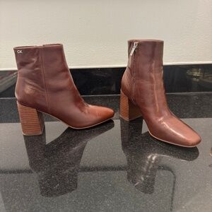 Women’s Calvin Klein Leather Heel Boots